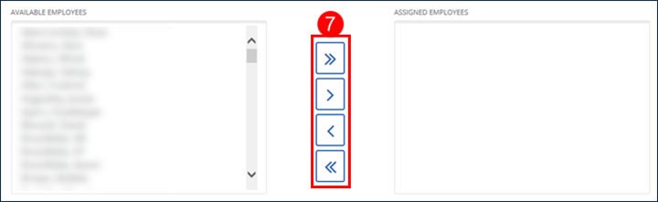 Manage employees section, with center column highlighted.