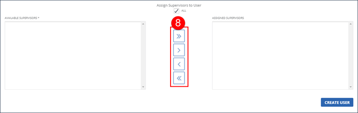 Assign supervisors section, with center column highlighted.