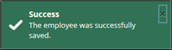Employee save success notification