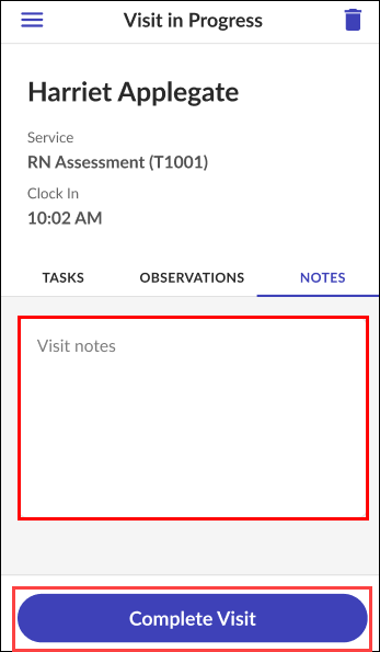 Adding a Visit Note 