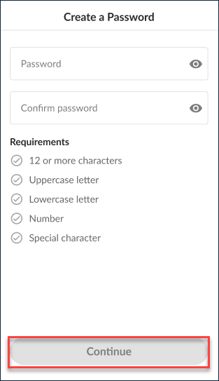 Create New Password 
