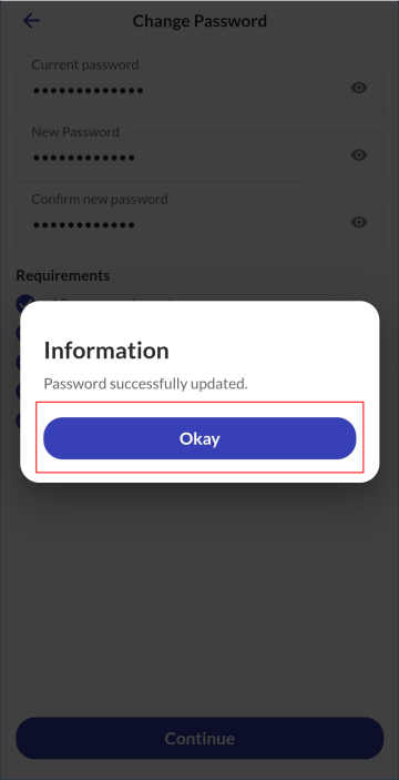 Password Updated Confirmation