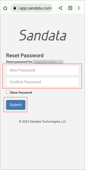 Enter New Password Using Email Link 