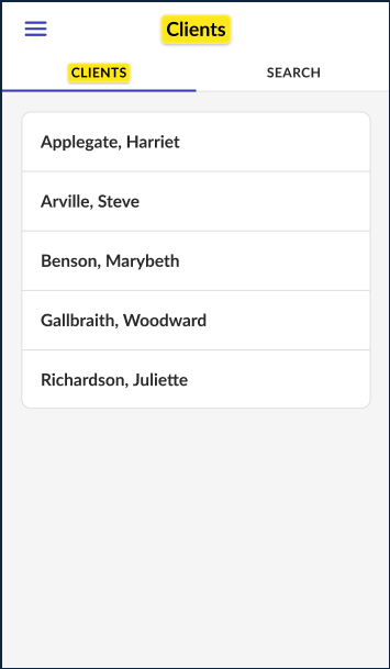 Kuanza Ziara - Iliyoratibiwa - Kuchagua Mteja