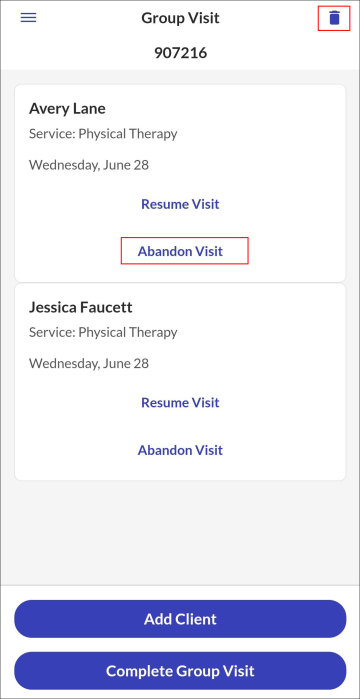 그룹 방문 포기