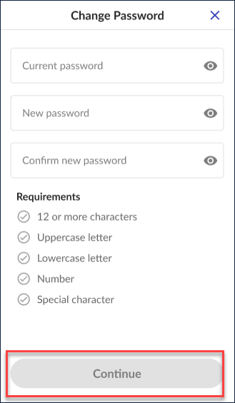 Modification du mot de passe