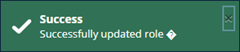 User role successfully updated popup.