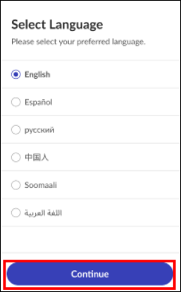 Select a Language for Client Confirmation