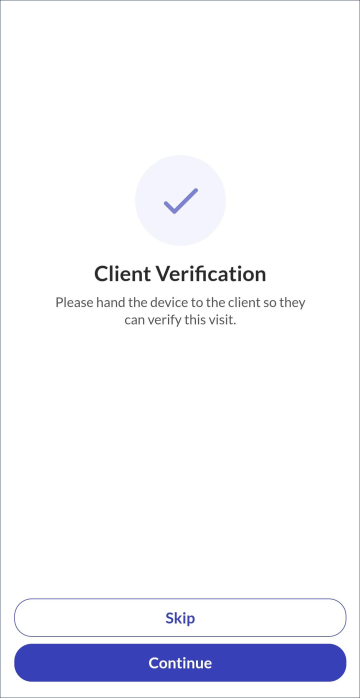 Client Verification Screen 